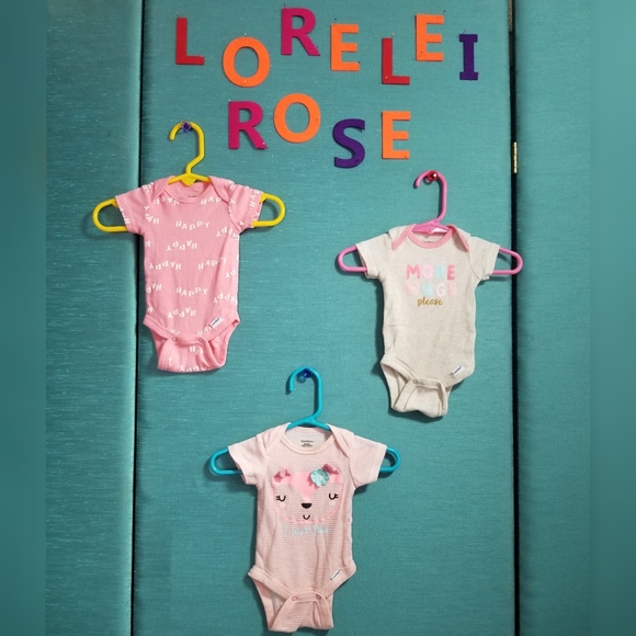NB Gerber Onesies Set of 3 (Girls) - Picture 2 of 8